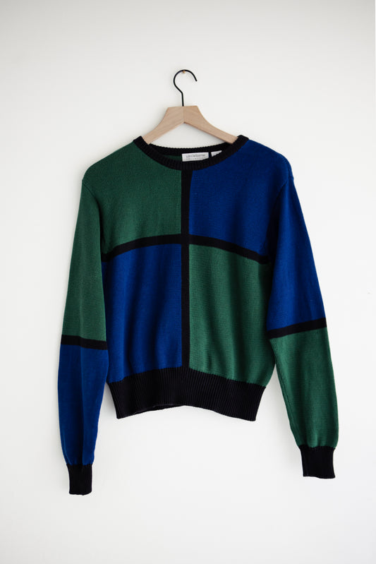vintage color block sweater (S)