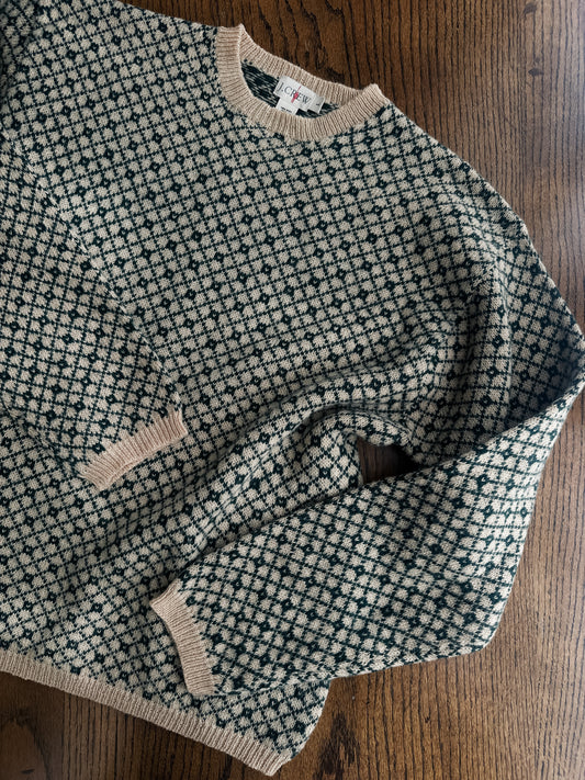 vintage J Crew wool diamond knit sweater (L)