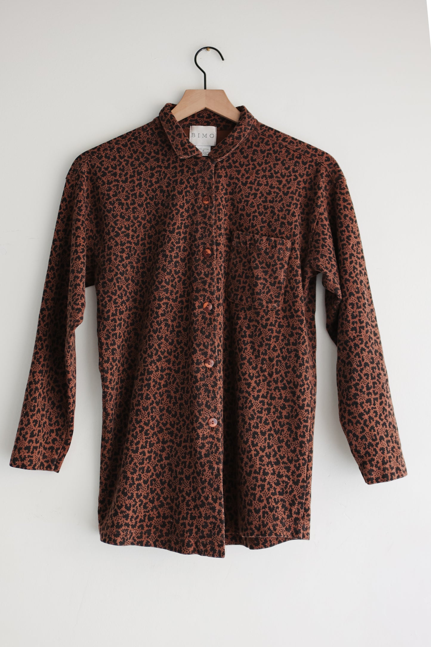 vintage leaf print shirt (S)