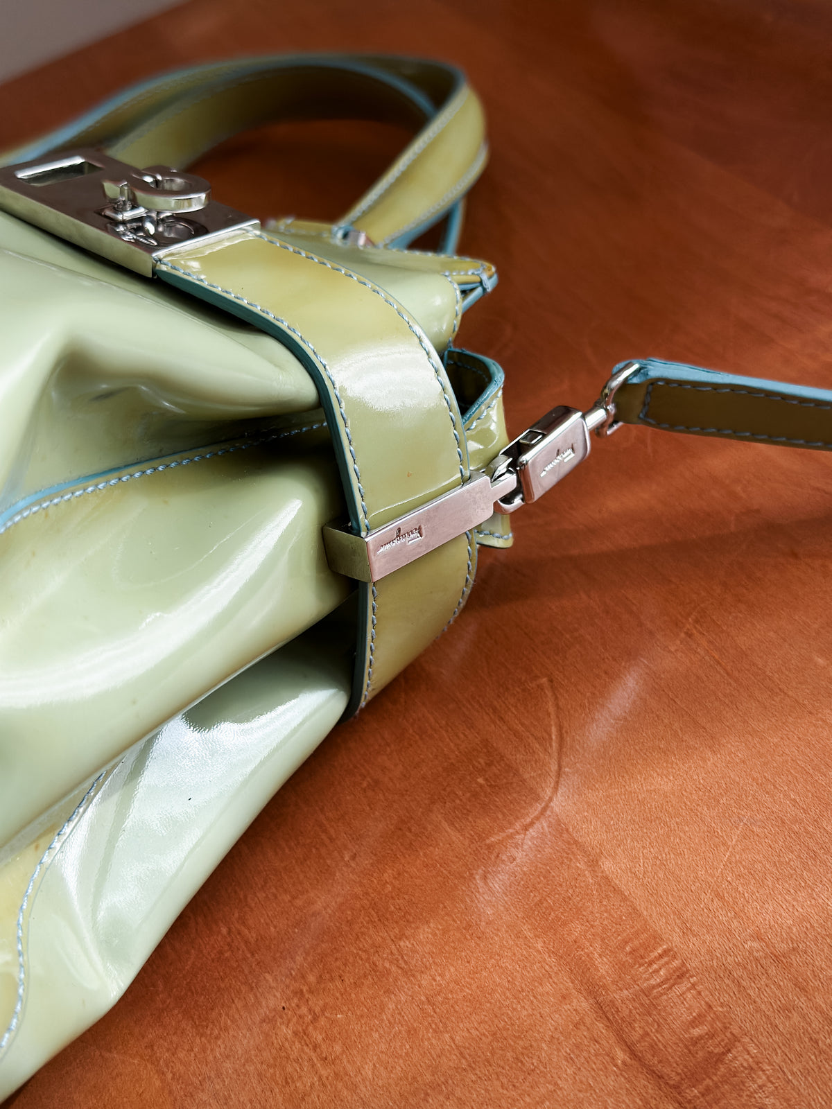 vintage Ferregamo pistachio Gancini tote