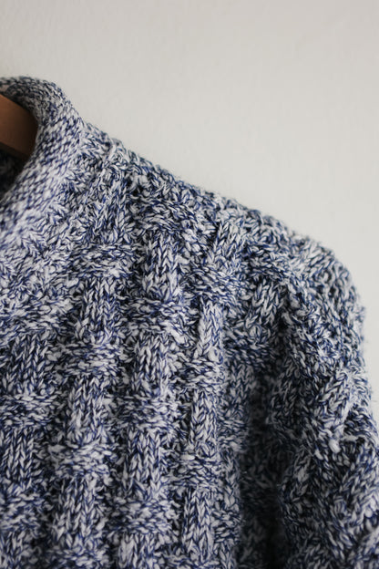 vintage marled basketweave sweater (L)