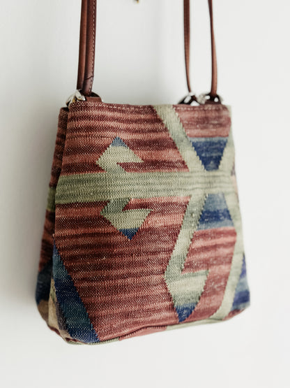 vintage kilim leather handbag