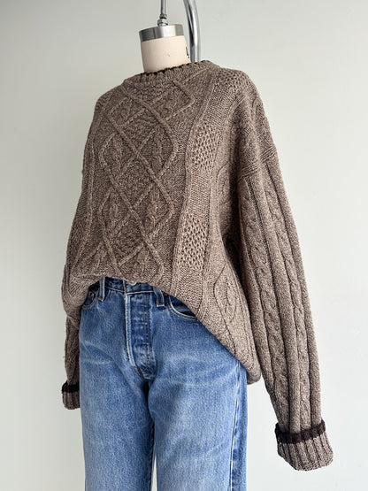 vintage chunky wool fisherman sweater (M/L)