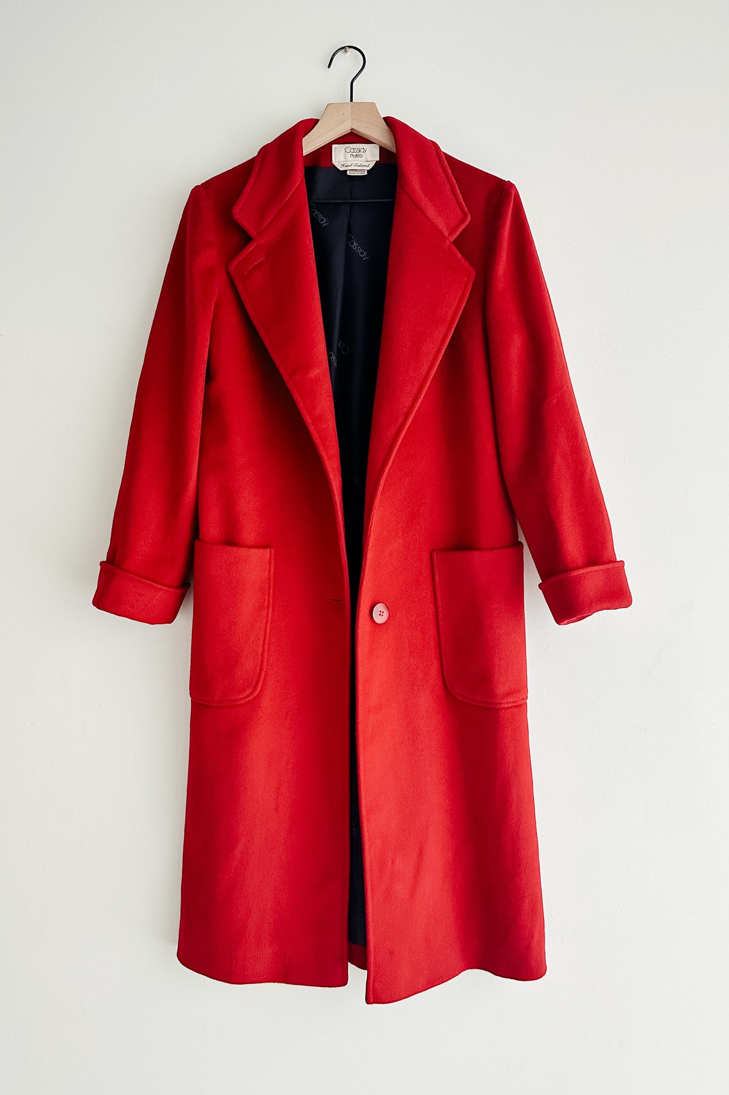 vintage red wool coat (S)