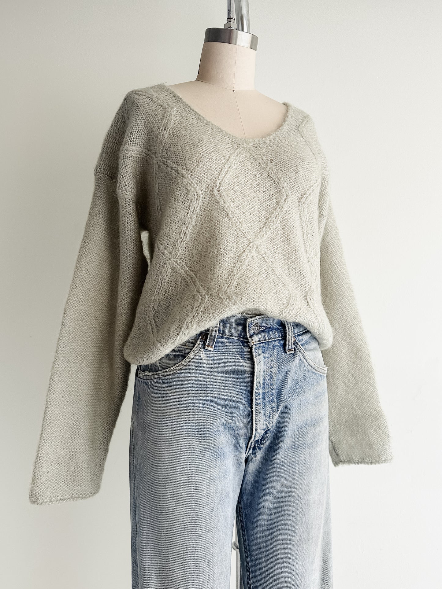 vintage ash grey mohair sweater (M)