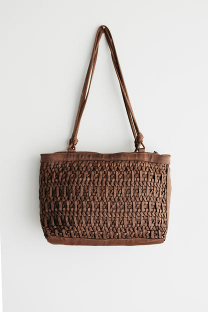 vintage cocoa woven bag