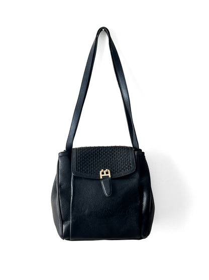 vintage Bally black pebbled leather Shoulder Bag