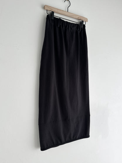 vintage black jersey knit skirt (S)