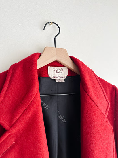 vintage red wool coat (S)