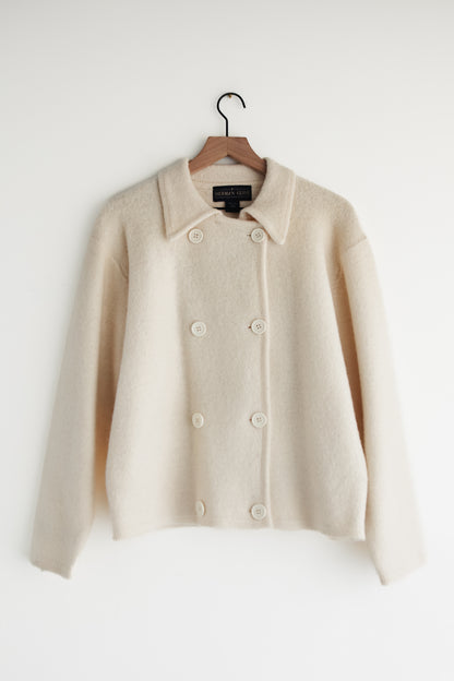 vintage cream wool cardigan (L)