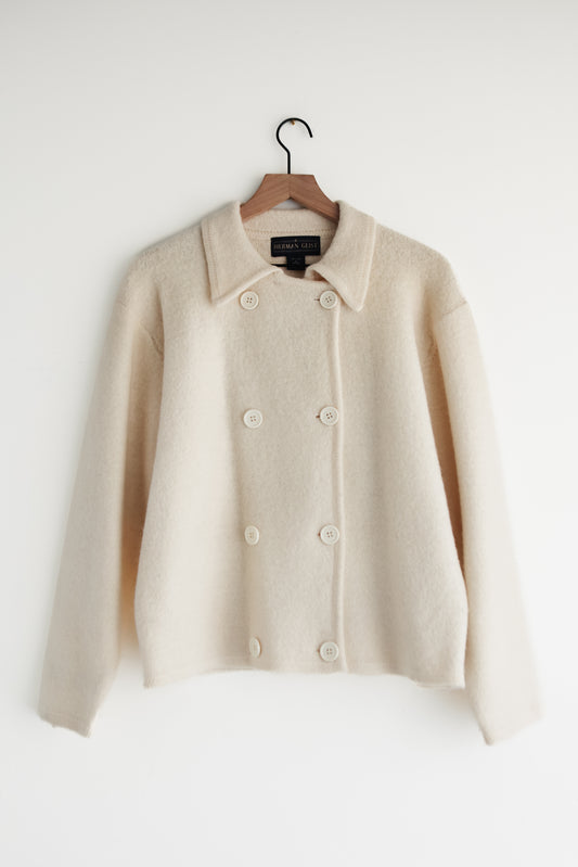 vintage cream wool cardigan (L)