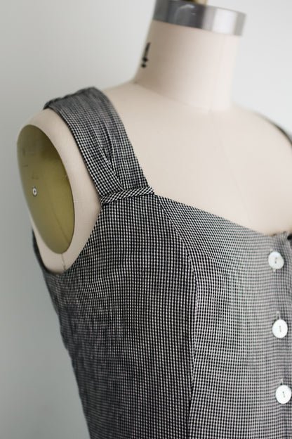 vintage button front sundress (M)