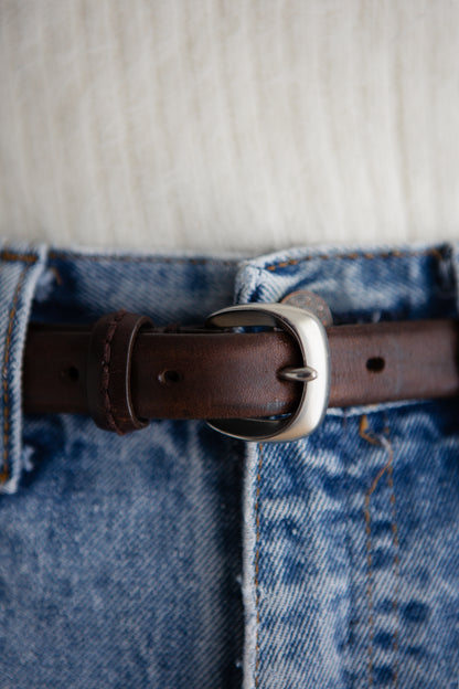 vintage brown leather belt