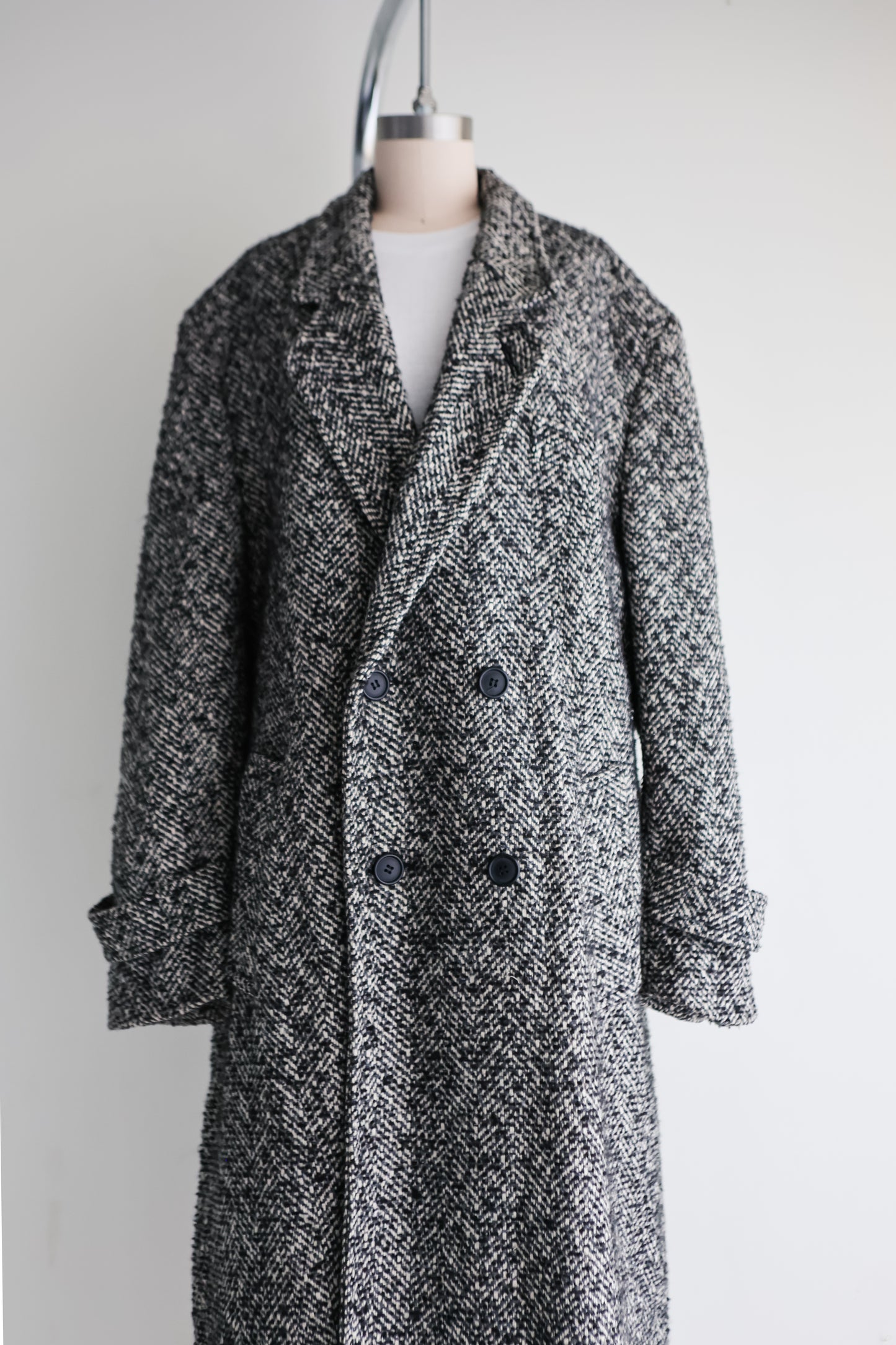vintage tweed wool coat (L)