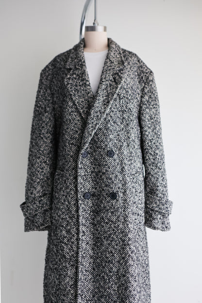 vintage tweed wool coat (L)