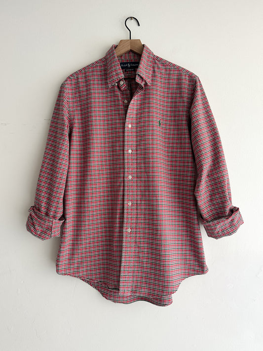 vintage plaid RL button down shirt (M)