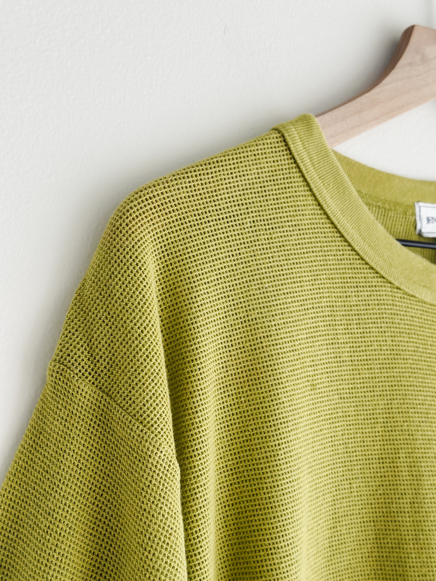vintage chartreuse mesh cotton tee (M/L)