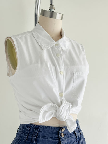 vintage white cotton shirt (M)