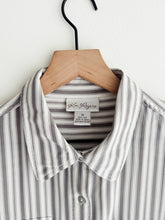 Load image into Gallery viewer, vintage grey stripe silk shirt (M/L)
