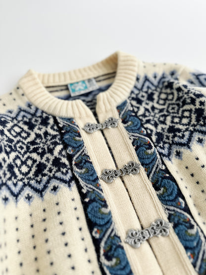 vintage Norwegian fair isle cardigan (S)