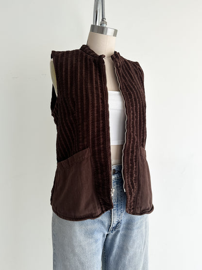 vintage chocolate corduroy top (M)