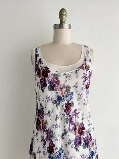 vintage layered gauze slip dress (S)