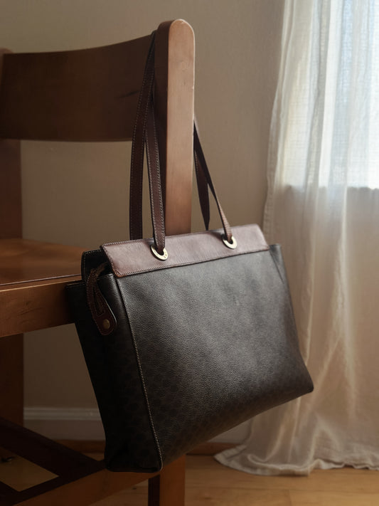 vintage late 1980s Celine Macadam Tote Large
