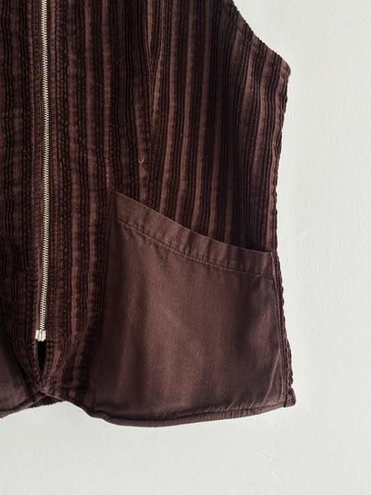 vintage chocolate corduroy top (M)