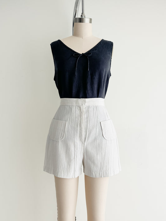 vintage 70s off-white cotton shorts (M)