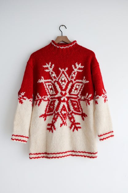 vintage hand knit wool sweater (S)
