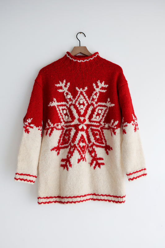 vintage hand knit wool sweater (S)