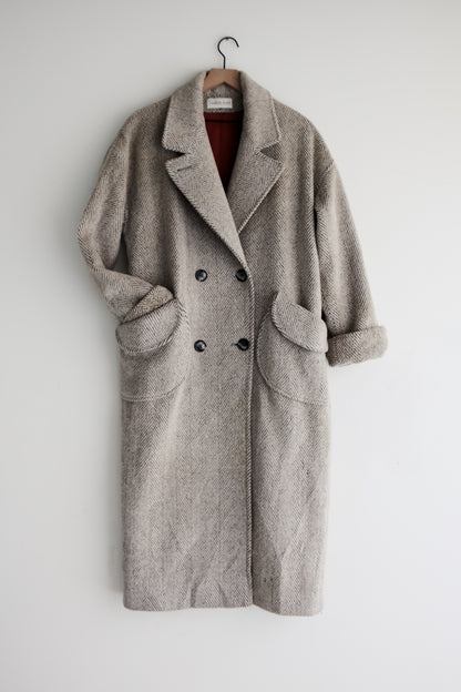 vintage herringbone wool coat (M/L)