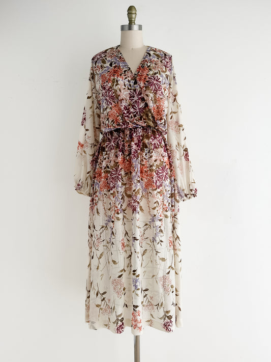 vintage sheer wrap dress (M)