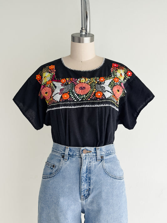 vintage embroidered blouse (M)