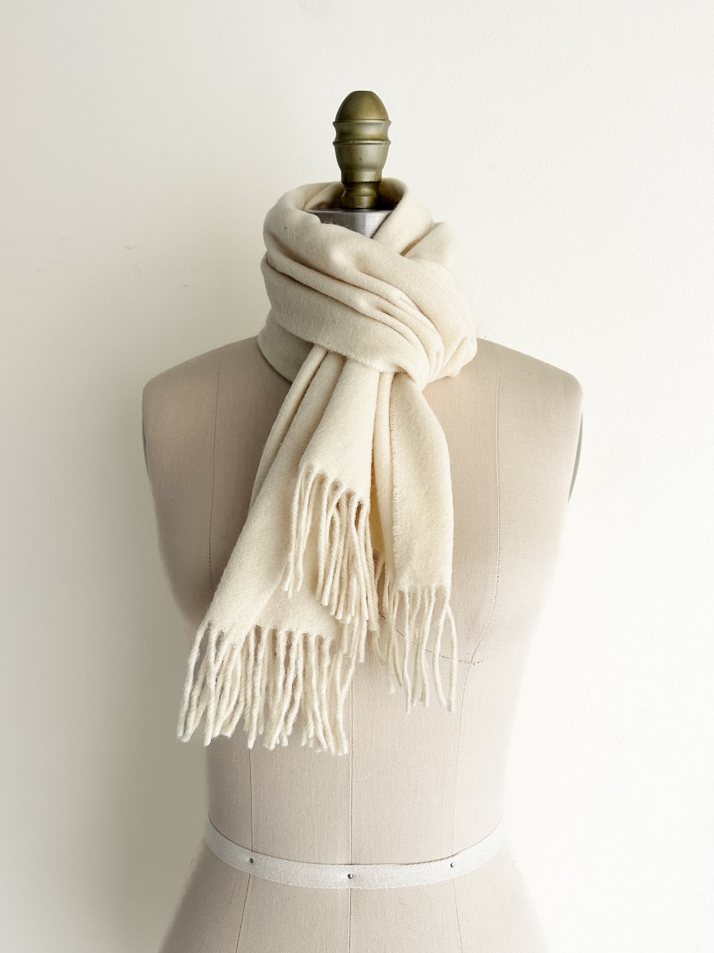 vintage cream wool scarf