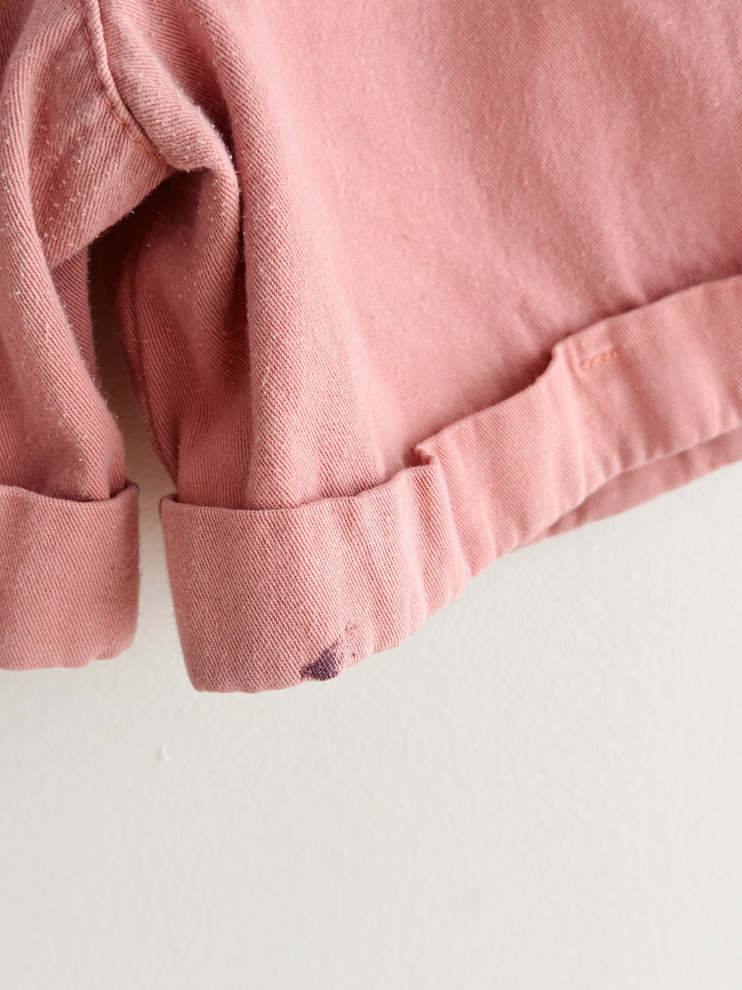 vintage blush cotton pleated shorts (M)