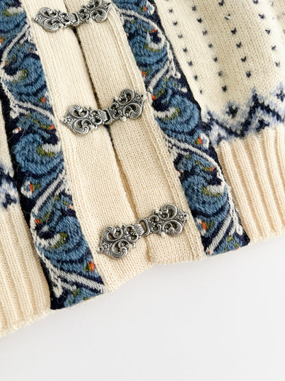 vintage Norwegian fair isle cardigan (S)