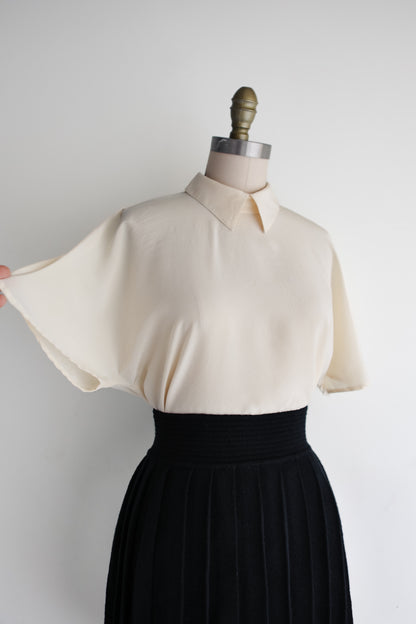 vintage crepe silk blouse (S)