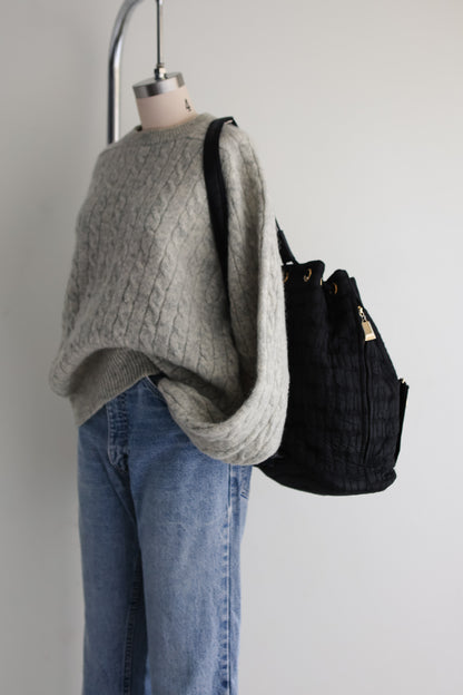 vintage quilted backpack shoulder bag