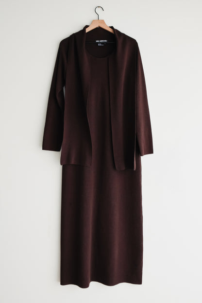 vintage chocolate sweater dress (M)