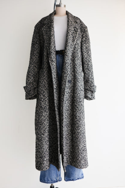 vintage tweed wool coat (L)