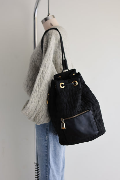 vintage quilted backpack shoulder bag