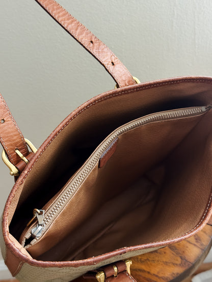 Vintage 1994 Celine Small Triomphe Macadam Bucket Bag