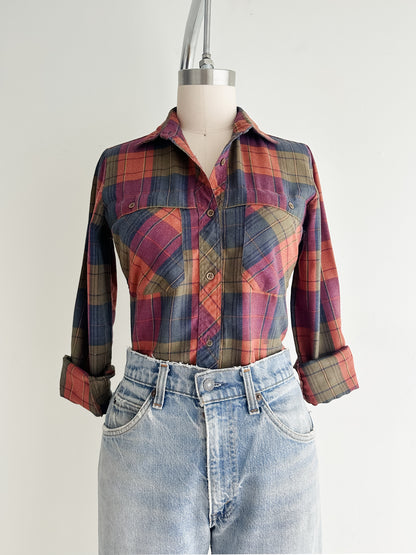 vintage plaid flannel shirt (XS)