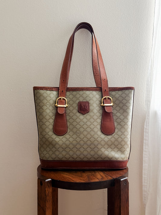 Vintage 1994 Celine Small Triomphe Macadam Bucket Bag