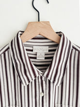 Load image into Gallery viewer, vintage brown stripe silk shirt (M/L)
