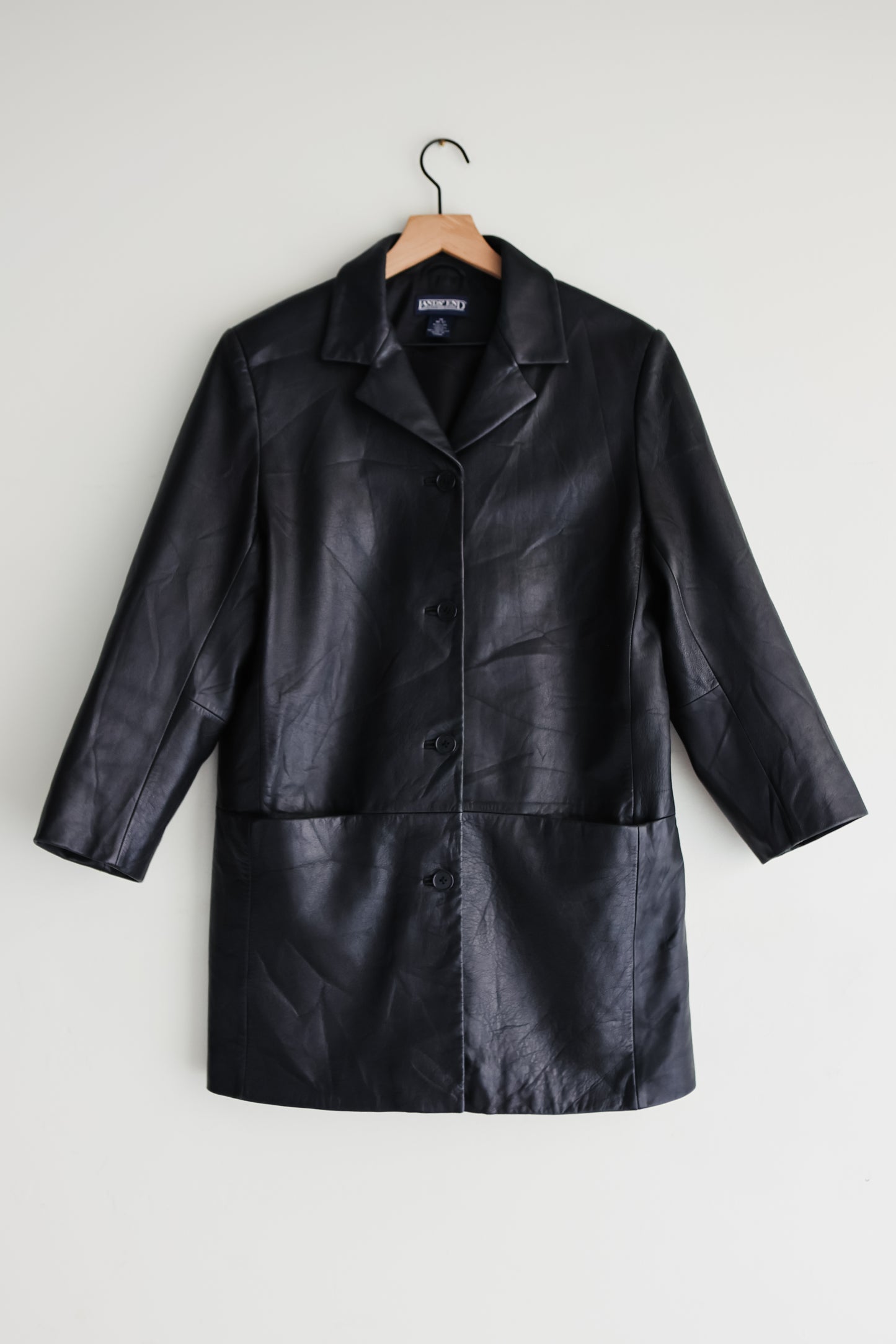 vintage soft leather coat (M)
