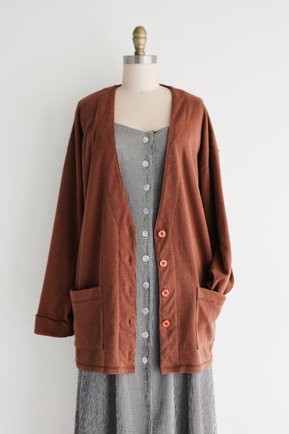 vintage clay cotton cardigan (M)