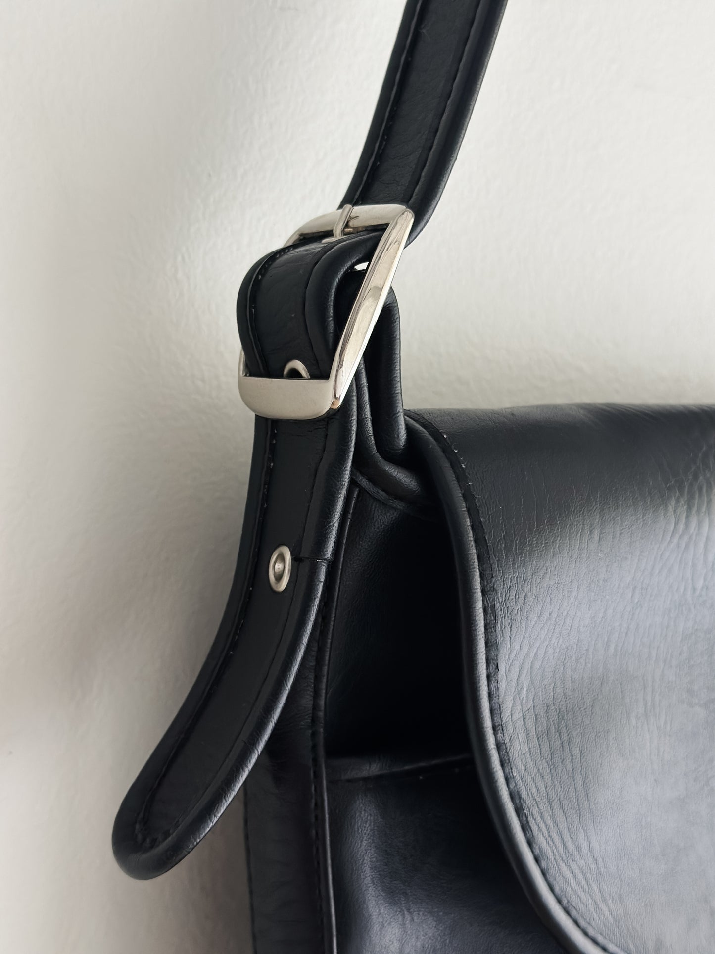 vintage black satchel bag