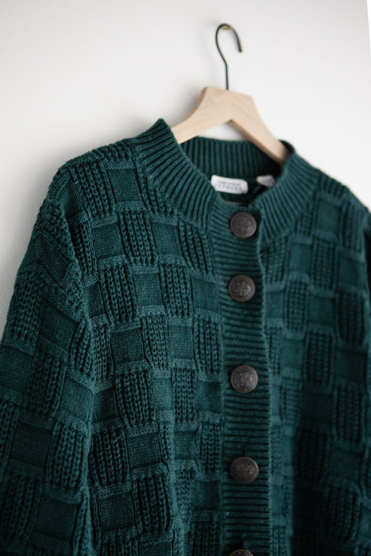 vintage forest green cardigan (S/M)